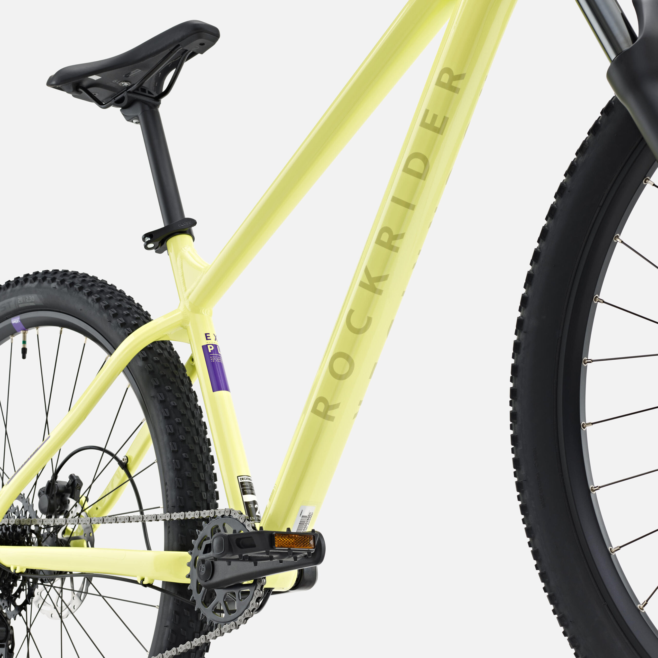 Vélo VTT randonnée semi-rigide 29" cadre aluminium, EXPL 140 jaune – Image 3