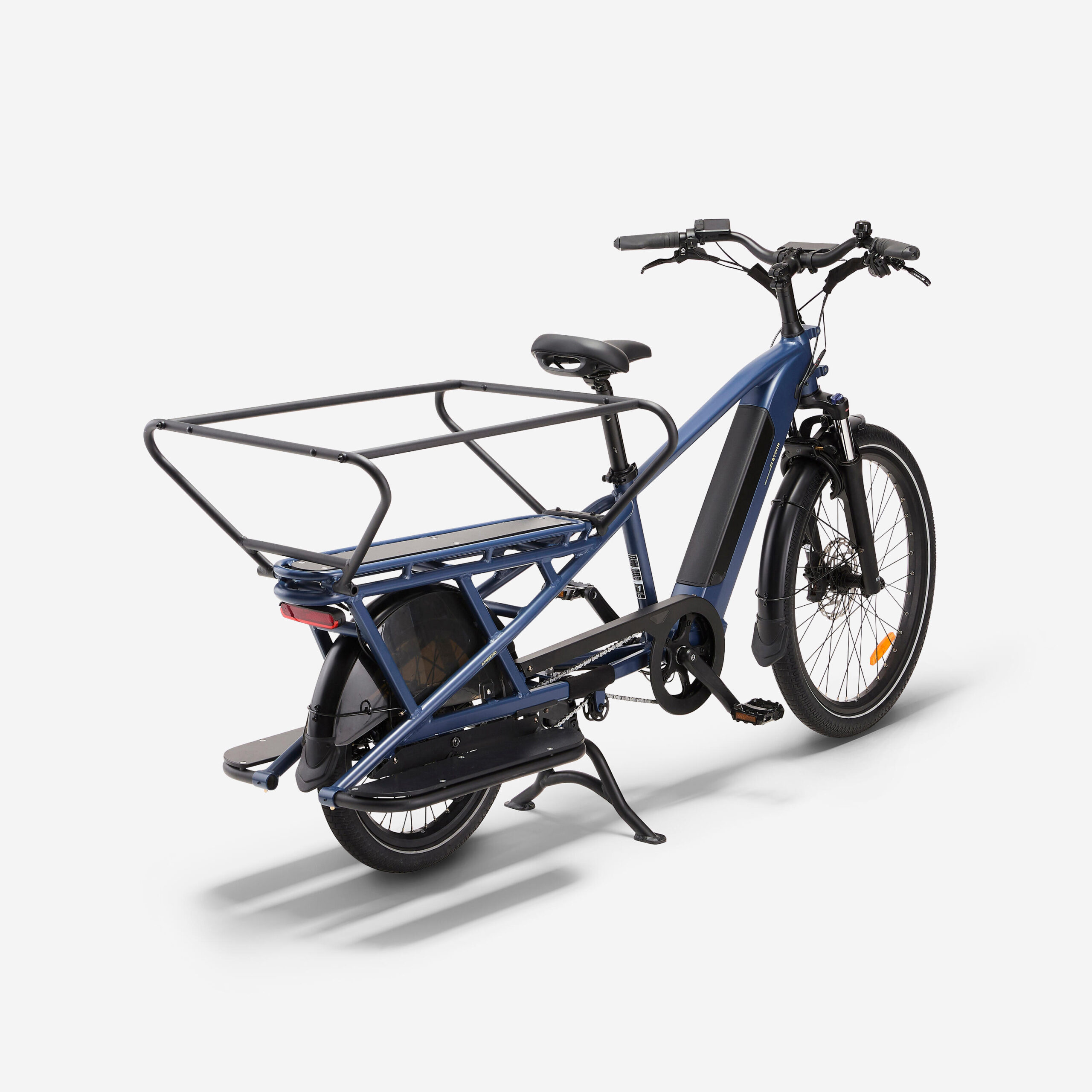 Velo cargo électrique longtail, E-three 500 Bleu abysse – Image 3