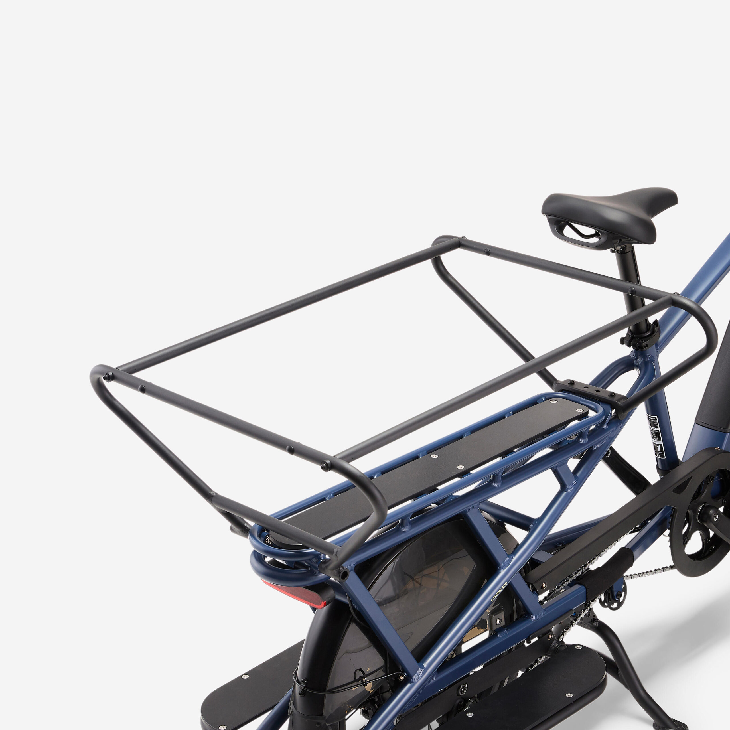 Velo cargo électrique longtail, E-three 500 Bleu abysse – Image 4