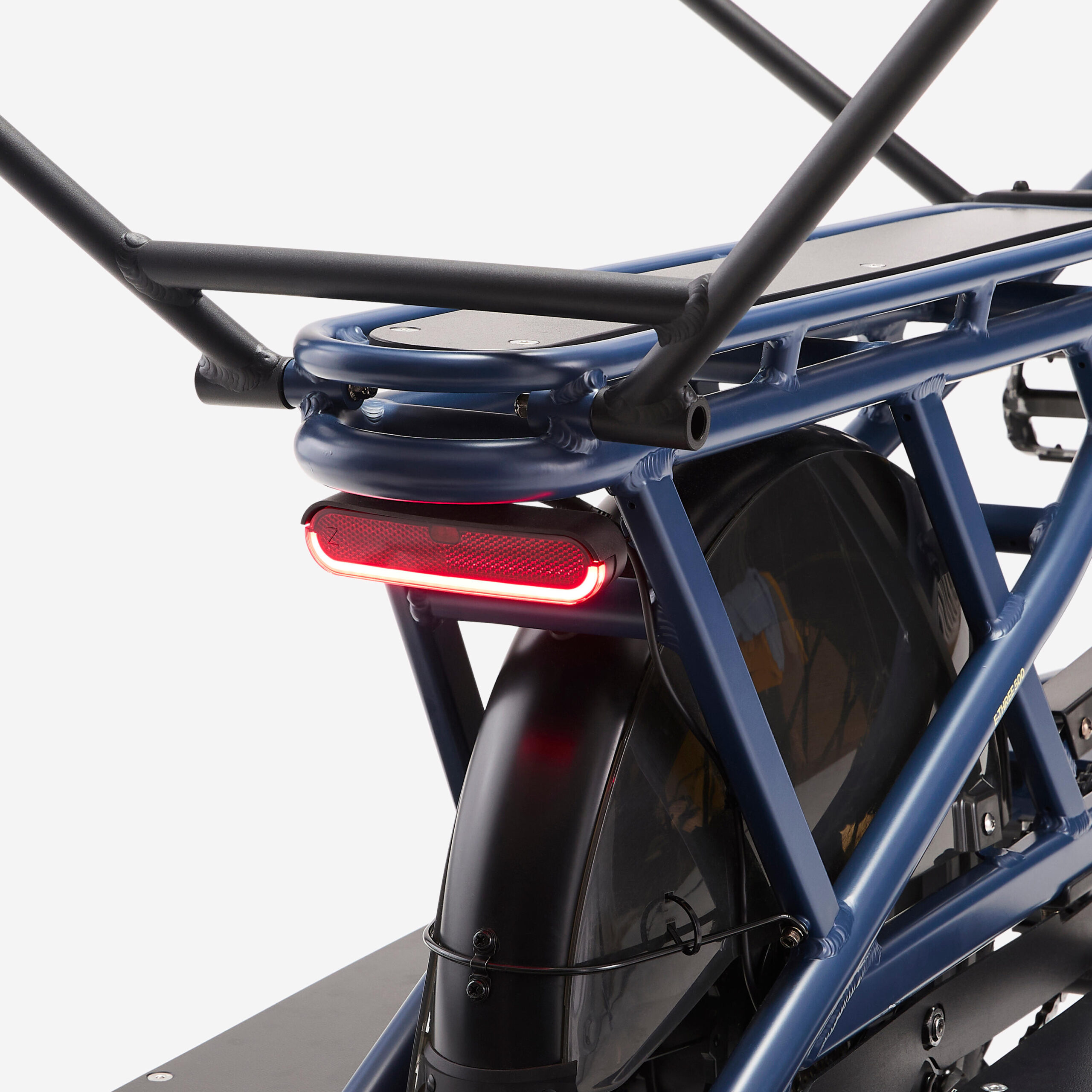 Velo cargo électrique longtail, E-three 500 Bleu abysse – Image 6