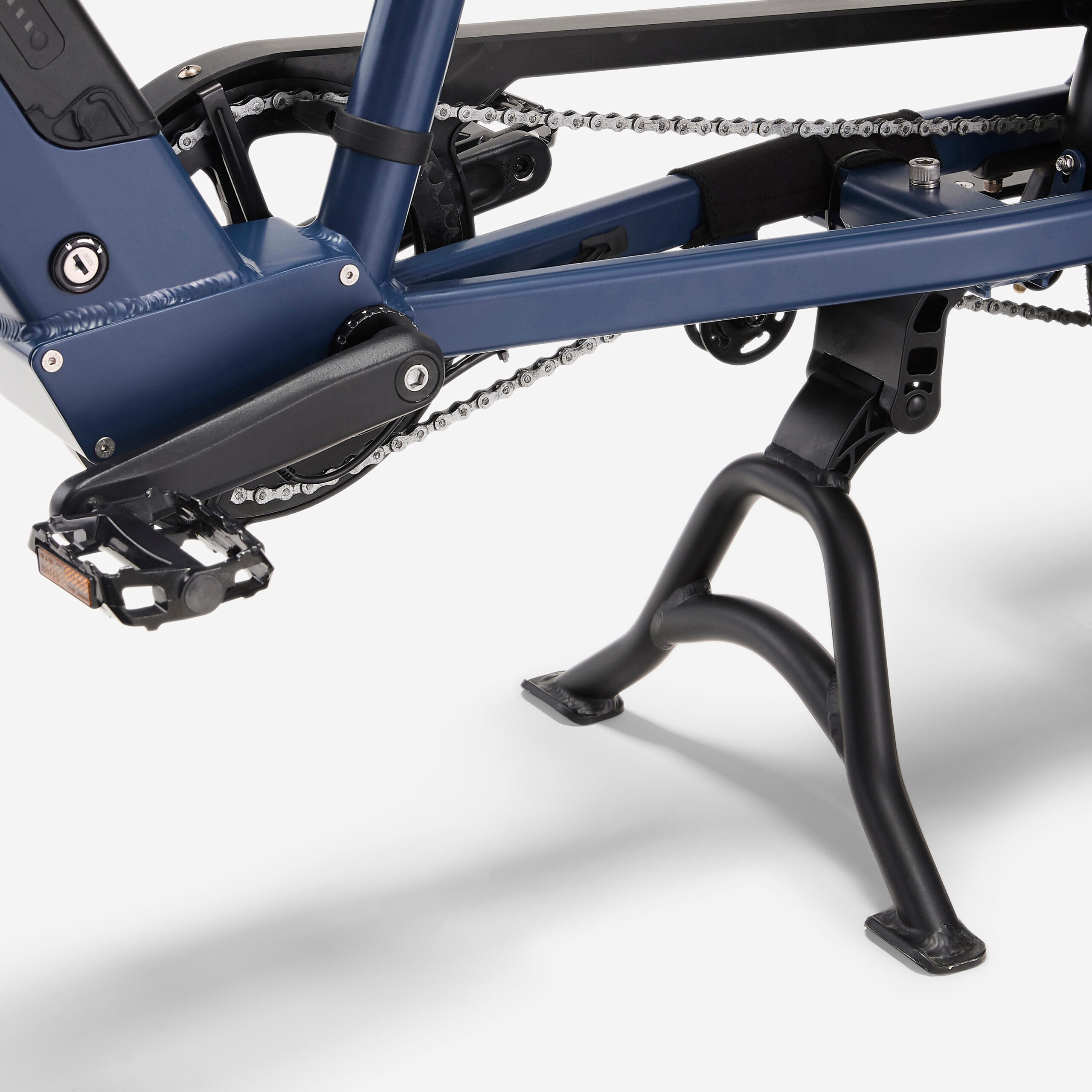 Velo cargo électrique longtail, E-three 500 Bleu abysse – Image 9